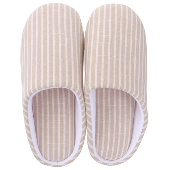 LOLIPPYY Adult Cozy Slippers Beige Fabric Japanese Loafer 1 Pair Indoor Wearing for Women