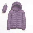thumbnail image 2 of kamemir Packable Puffer Jacket for Women Hooded Lightweight Quilted Travel Long Puffer Coat with Pockets(Purple,M), 2 of 5