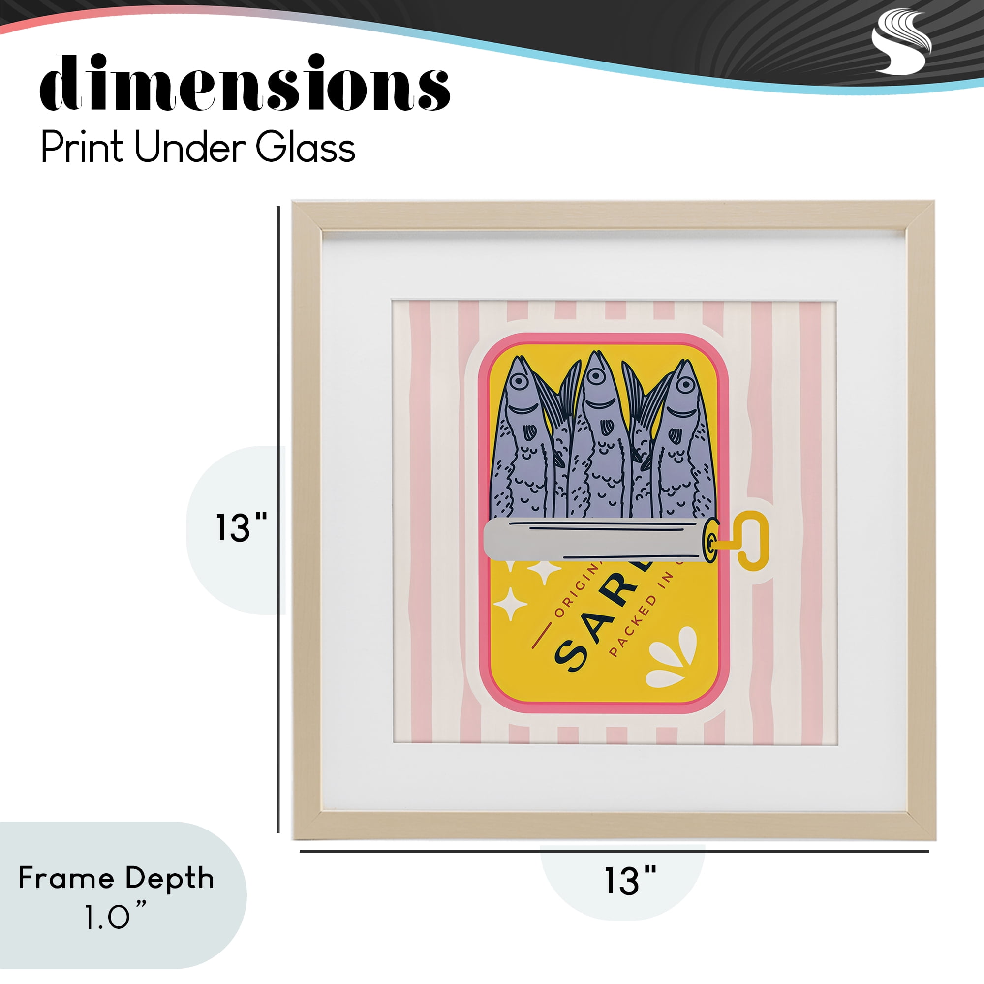 Stupell Industries Yellow Sardine Tin Birch Framed Print Under Glass, design by Creative Studio
