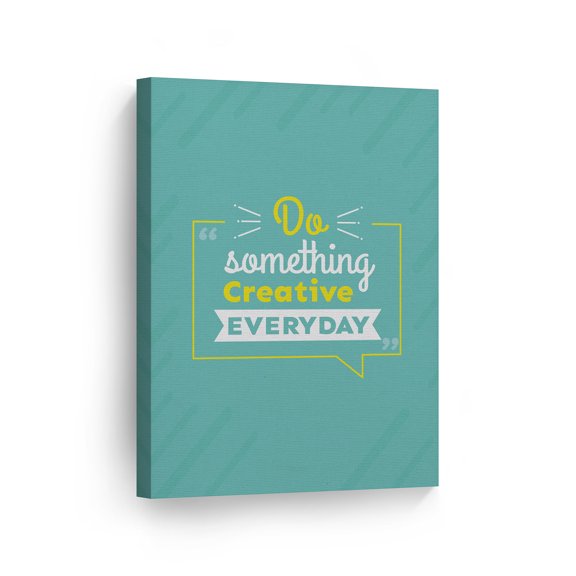 Smile Art Design Do Something Creative Everyday Inspirational Wall Art Canvas Print Motivational Home Decor Ready to Hang Made in the USA- 12x8