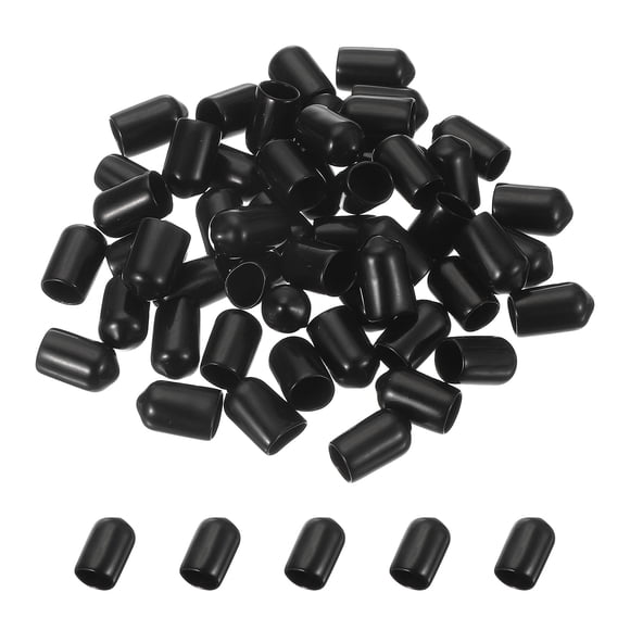 50 tapas de goma para ganchos de tableros de clavijas, puntas flexibles, cubierta para ganchos, negro (32 mm de largo, 8 mm de diámetro)