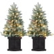 thumbnail image 1 of 3ft pre-lit artificial small snow flocked christmas tree - 2pcs set con 78 LED lights para christmas home decor, 1 of 9