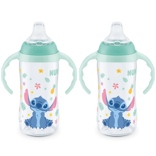 Copa Sippy Cup NUK Learner Cup Disney's Stitch, 300 ml, 8 m+ (paquete de 2)