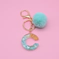 thumbnail image 5 of tasrioml Letter Pendant Plush Ball Key Chain Resin Sequin Buckle Keyring Holder Charm Decoration, 5 of 7