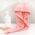thumbnail image 3 of Home Savings! Anckoeil Coral Velvet Thickening Soft Absorbent Shower Cap Dry Hair Towel Hat Wrapped Towel Bathing Cap Beauty Salon Gift Pure Colour, 3 of 4