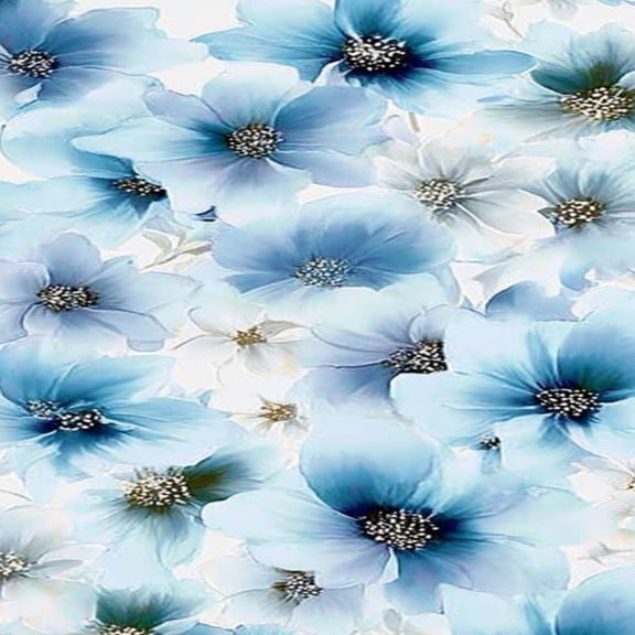 Flower Peel and Stick Wallpaper 23.6in x 9.8ft Soft Blue Floral Delicate Blossoms Light Accents Contact Paper Vinyl Waterproof Self Adhesive Wall Paper for Bedroom Shelf Cabinet Renter Friendly