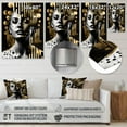 thumbnail image 4 of DESIGN ART Designart "Golden Fluidity Of Womanhood I" Modern Woman Metal Wall Art 16 in. wide x 32 in. high, 4 of 5