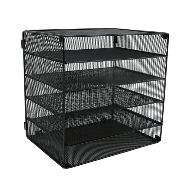Organizador de escritorio de malla metálica, organizador de archivos de metal, organizador de archivos de escritorio de metal negro, organizador de escritorio diseñado para precisión