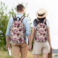 thumbnail image 5 of Picia Rose Flowers Printed Canvas Daypack - Stylish and Durable Vintage Compact Backpack - Class, Work, Travel, or Laptop Bookbag,Organized Compartments-Small, 5 of 6