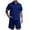 Blue B, variant on Stamzod Men Casual Short Sets Short Sleeve Button Down Shirt Elastic Waist Shorts 2 Piece Tracksuit Solid Cardigan Business Sets