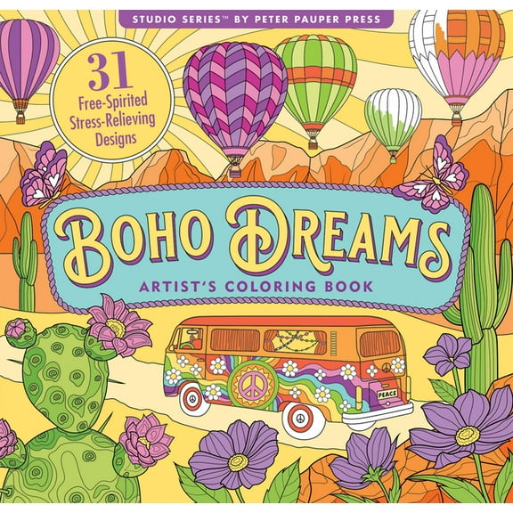 Boho Dreams Adult Coloring Book (31 Stress-Relieving Designs), (Paperback)