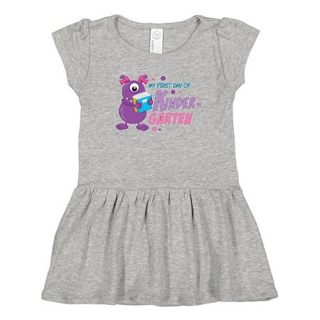 

Inktastic My 1st Day of Kindergarten with Cute Purple Monster Gift Toddler Girl Dress