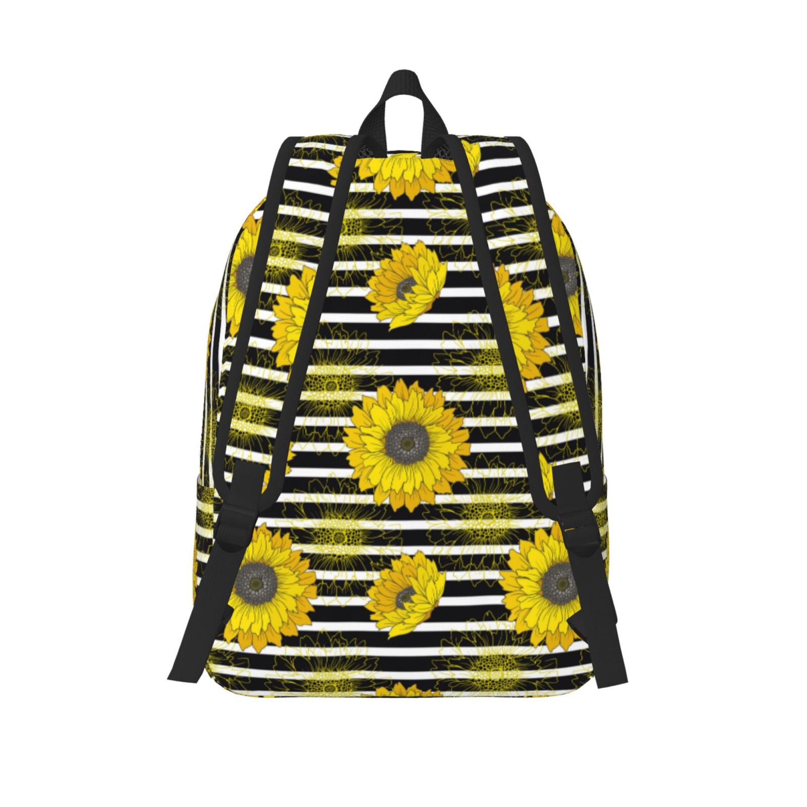 Travel Laptop Backpack - Sunflowers Stripe Lightweight Canvas Backpack, Wear Resistant Computer Backpack Bag Fit {sizeName} Laptop for Men Women with Adjustable Padded Shoulder Straps