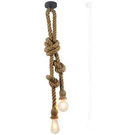 

Vintage industrial pendant lamp on hemp rope - For dining room lobby restaurant cafe - 220 VAC E27 Einzelner Kopf E27 60.0W
