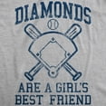 thumbnail image 2 of Womens Diamonds Are A Girls Best Friend T Shirt Funny Cute Baseball for Ladies Womens Graphic Tees, 2 of 7