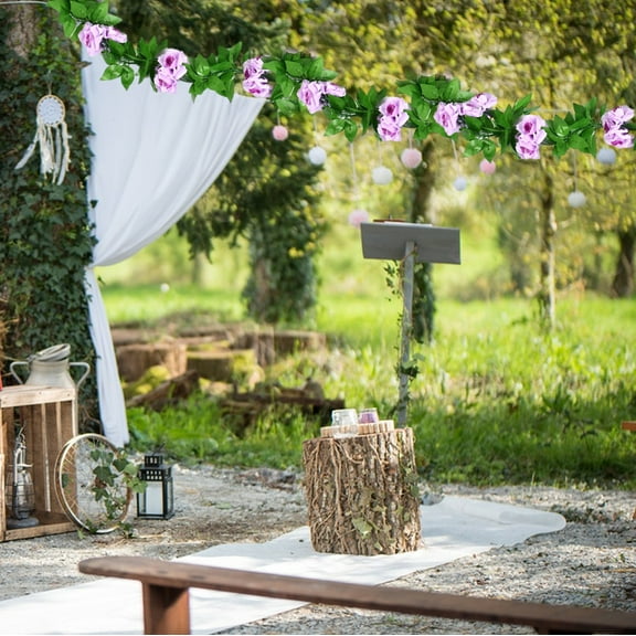 Artificial Rose Vines,Pinks Rose Flower Garland Fake Rose Vines Hanging Rose Ivy for Home Hotel Office Wedding Party Garden Crafts Art Décor(Purple)
