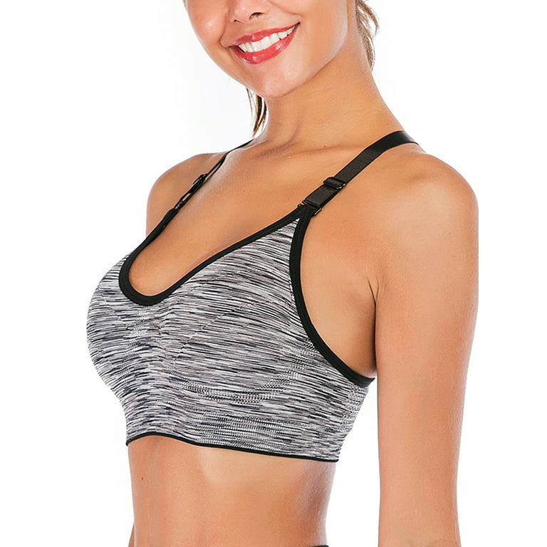 DODOING Women's Seamless Activewear Sports Bras Yoga Fitness Stretch Workout  Tank Top Seamless Vest Sports Bra 