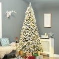 thumbnail image 2 of HOMCOM 7.5ft Snow Flocked Artificial Christmas Tree with Lights, 2 of 10