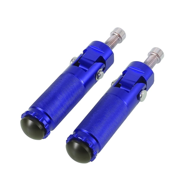 Unique Bargains Pair Universal Motorcycle Folding Foot Pegs Foot Rest Replacement Blue