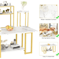 thumbnail image 5 of LinkRomat 3-Pieces Living Room Table Sets, Faux Marble Rectangular Table with 2 End Tables, Modern Coffee Table Sets for Small Space, Apartment, 5 of 7