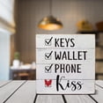 thumbnail image 5 of Zomyto 5x5 IN Keys Wallet Phone Kiss Wooden Box Sign Desk Decor, Farmhouse, 5 of 5