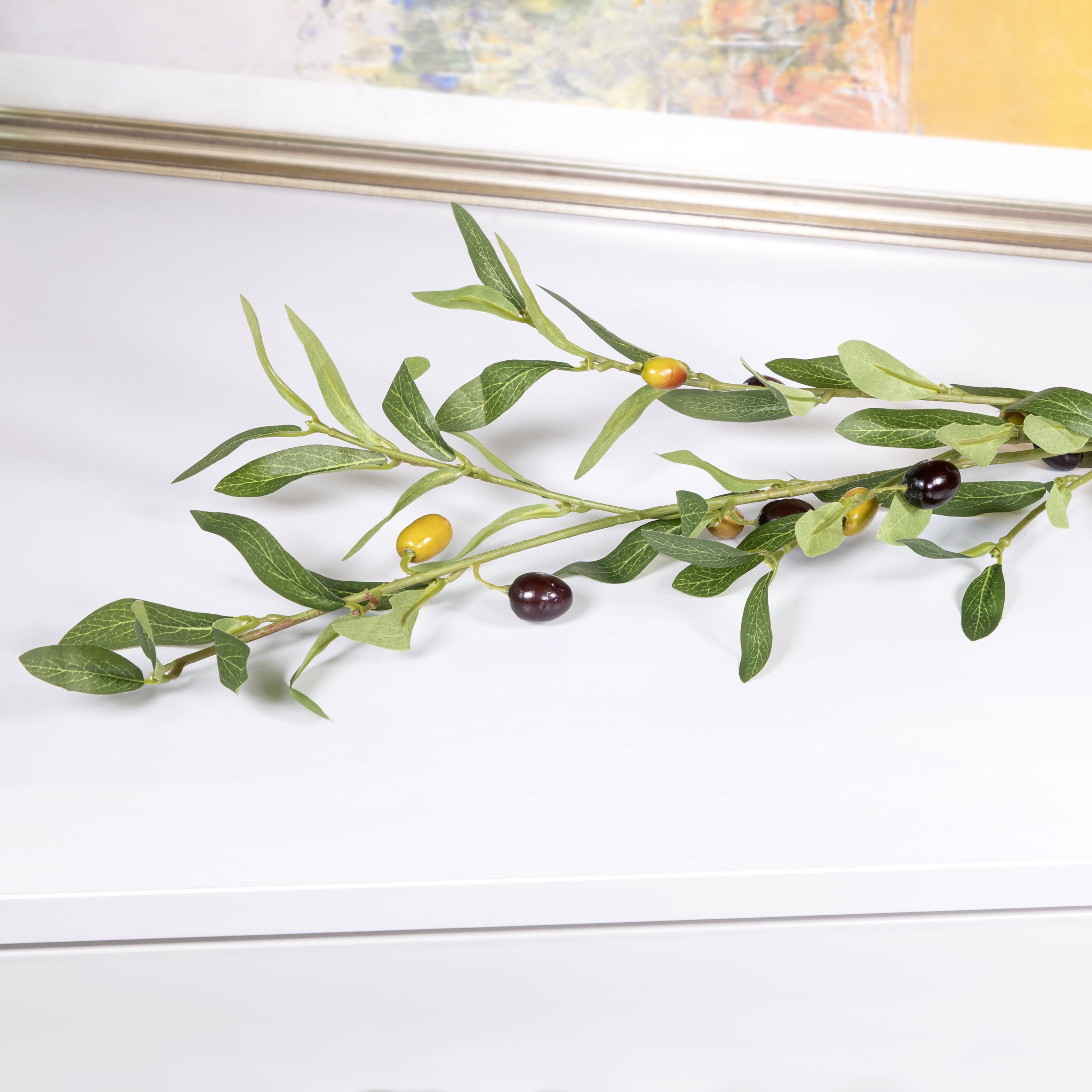 37-inch Artificial Silk Green Olive Long Stem, for Indoor Use, by Mainstays