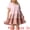 Pink, variant on Babydoll Ruffle Flowy Swing Hem Chambray Mini Dress 3X Pink