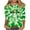 #162-Green, variant on Craaazy Women's 3/4 Sleeve Round Neck Casual St Patricks Day Irish Festival Clover Comfy Graphics Print Printed Pullover T-shirts Gifts