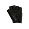 thumbnail image 2 of Dealer Leather  Motorcycle Fingerless Leather Gloves with Embroidered Black Flame - Medium, 2 of 2