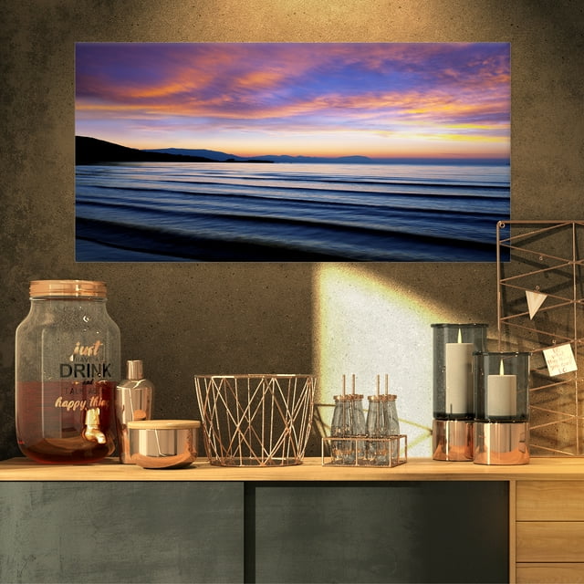 Blue Dramatic Sky over Layered Waves - Seascape Canvas Art Print