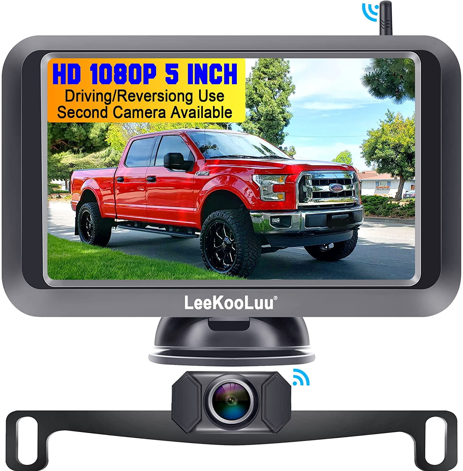 LeeKooLuu Backup Camera with 4.3 Monitor High-Speed Observation System Super Night Vision HD Color Rear/Front View for Cars/Pickups/Trucks/RVs/Vans Easy Installation 