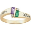 Personalized Couple's Diamond Accent 10kt Emerald-Cut Birthstone Name Promise Ring
