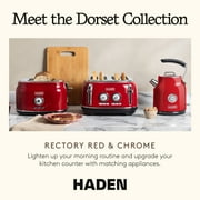 HADEN Dorset 2-Slice Wide Slot Stainless Steel Retro Toaster, Red