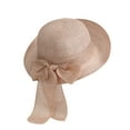 thumbnail image 2 of Nmnitkp Sun Hats for Women Straw Sun Hats Wide Brim Ribbons Roll Up Bucket UPF 50+ Foldable Floppy Sun Hat with Strap UV Protection Summer Beach Pink, 2 of 3