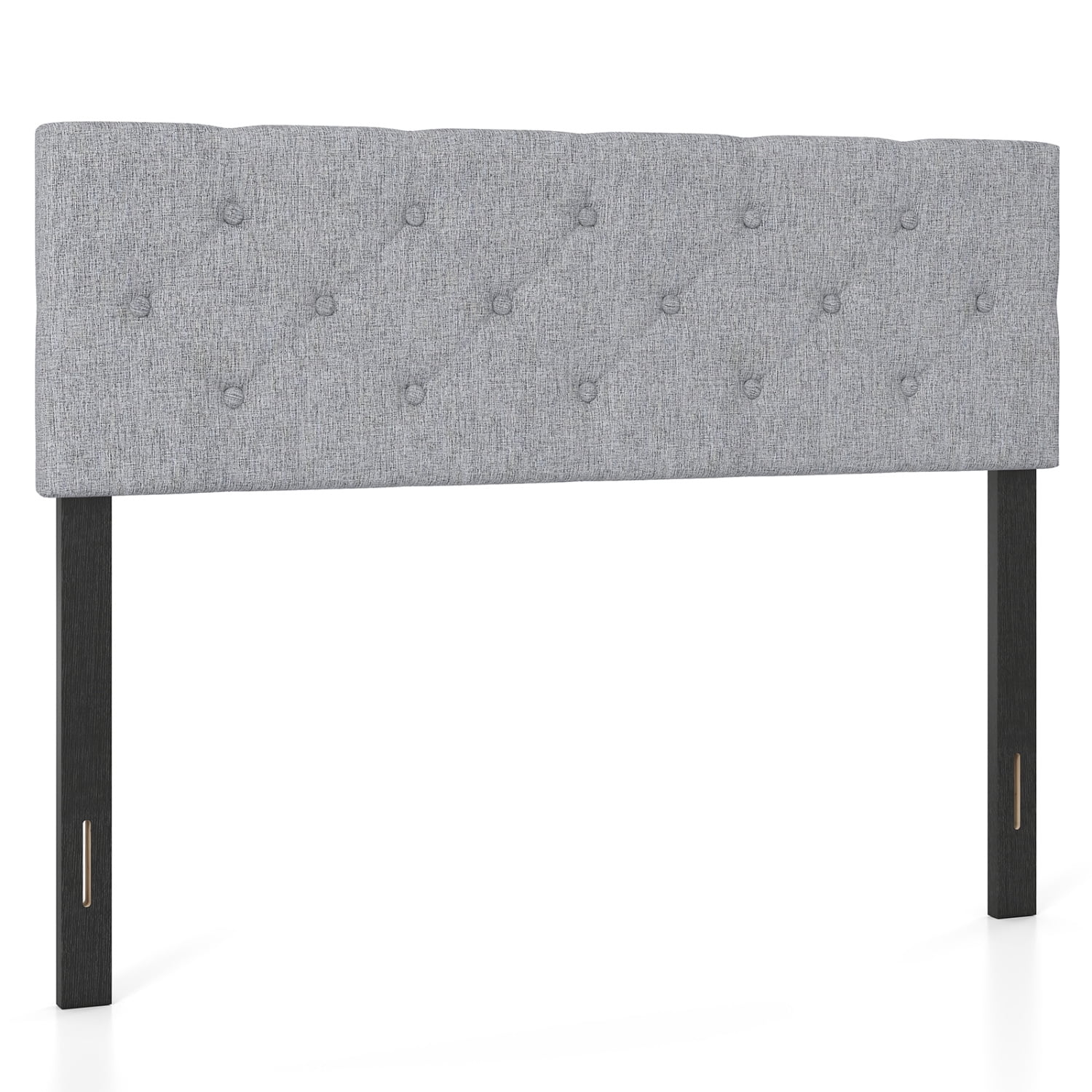 Furnibear Upholstered Tufted Headboard for Full and Queen Beds, Linen Bed Frame Headboard with Adjustable Legs, Fits Queen Bed Frame, Gray