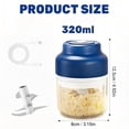 thumbnail image 2 of 2026 Upgrade Electric Garlic Chopper Mini, 320 ml Small Garlic Chopper Mincer with 6 Stainless Steel Blades, Portable Rechargeable Cordless Chopper for Onion, Chili, Ginger, Nuts, Meat & Fruits, 2 of 9