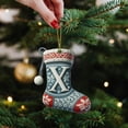 thumbnail image 3 of BAOPAI 26 Letters Enduring Acrylic Christmas Stocking Ornaments Personalized Alphabet Hanging Decor With Festive Bows Baubles For Holiday Tree Home Office Party Decoration Gift, 3 of 4
