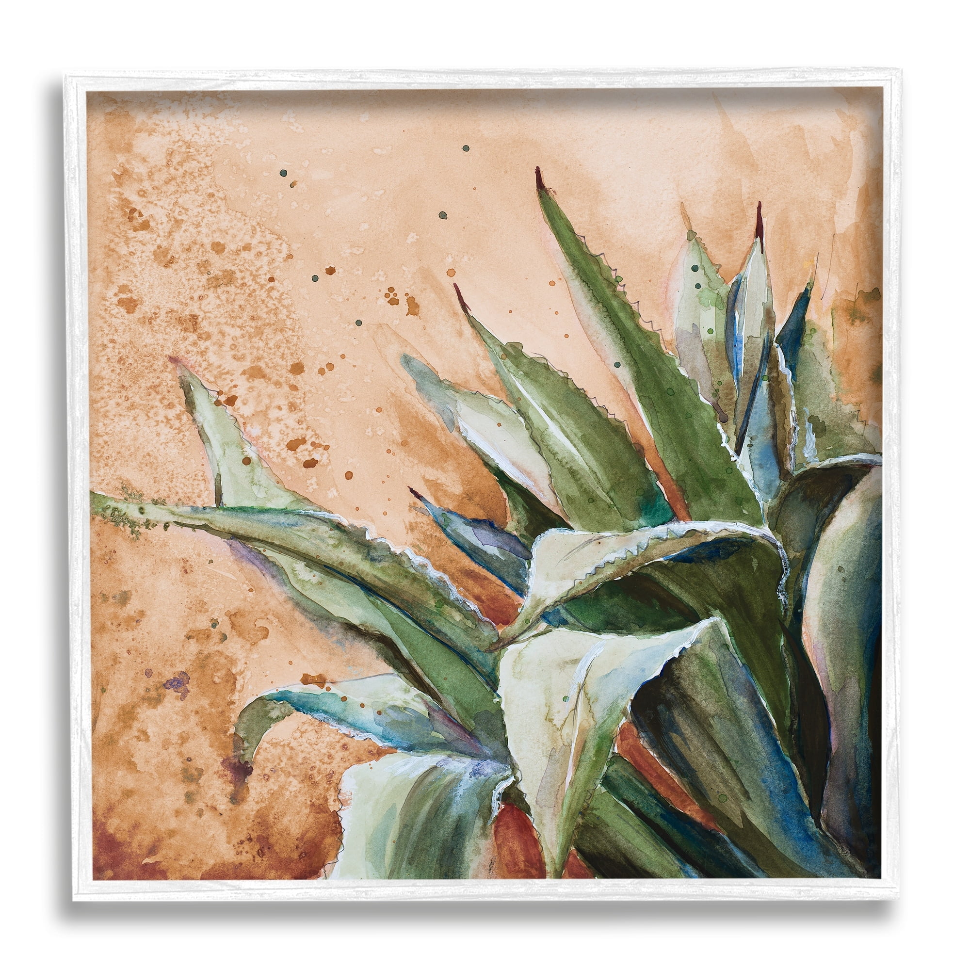 Stupell Industries Contemporary Plant Leaves Close Up Botanical Design Painting White Framed Art Print Wall Art, Design by Patricia Pinto