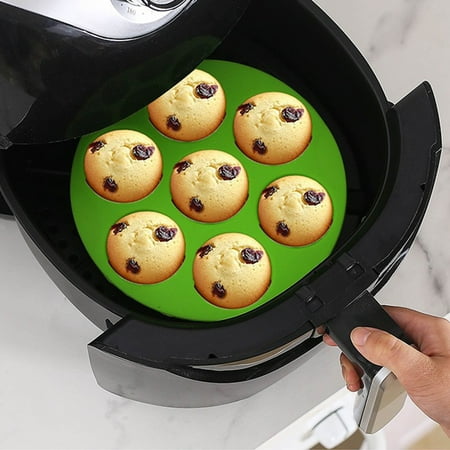 

〖Yilirongyumm〗Kitchen Organization Food Tray Baking Silicone Moulds Fryer Home Round Tray Silicone Baking Air Fryer Mould