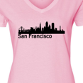 thumbnail image 4 of Inktastic San Francisco Skyline Women's V-Neck T-Shirt, 4 of 5