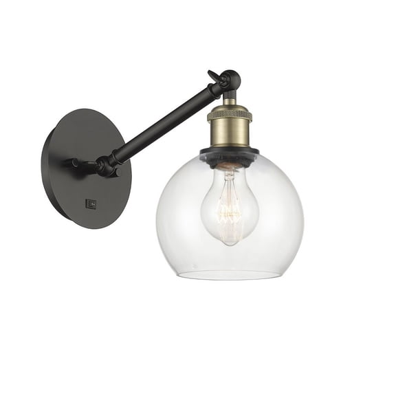 317-1W-BAB-G122-6-LED-Innovations Lighting-Athens - 1 Light Wall Sconce In Industrial Style-10.5 Inches Tall and 6 Inches Wide Black Antique Brass
