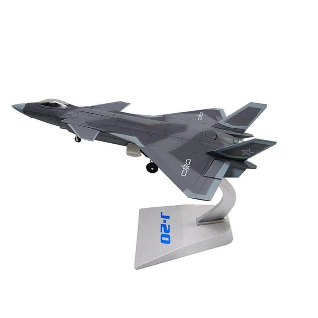 Avion de Simulation à l'Échelle 1:72 Chasseur J-20 Modèle Camouflage Avion Militaire Jouets pour Enfants