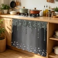 thumbnail image 6 of Black Grey Cabinet Curtain 35"Wx35"L, Dustproof Under Sink Skirt with Self Adhesive Tape, Modern Abstract Diamond Luxury Gradient Cabinet Curtain Cover for Kitchen Sink, Bathroom Vanity, Laundry Room, 6 of 9