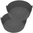 thumbnail image 3 of Ikoopy 2 Pcs Pot en Silicone pour Friteuse à Air Chaud Doublure en Silicone pour Friteuse à Air Réutilisable Panier en Silicone Antiadhésif Résistant à la Chaleur, 3 of 5