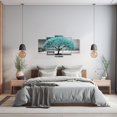 thumbnail image 2 of ZHONGYUTONG Black and White Canvas Wall Art 5 Pieces Teal Big Tree and Chair Picture Landscape Painting Prints Modern Home Decor Framed (8"x14"x2 8"x18"x2 8"x22"x1), 2 of 6