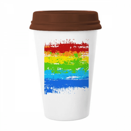 

Stippling Rainbow LGBT Mug Coffee Drinking Glass Pottery Cerac Cup Lid