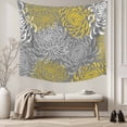 thumbnail image 5 of Yellow Gray Floral Large Tapestry for Bedroom Wall Hanging Tapestry,Farmhouse Retro Abstract Flowers Art Ceiling Backdrop Tapestries Poster Blanket Wall Decor for Teens Room Living Room 100" x 59", 5 of 8
