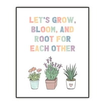Let's Grow Bloom and Root Wall Art, Inspirational Classroom Decor, Kids Room Print, Educational Poster, School Classroom Wall Art Print Unframed (8"x10")
