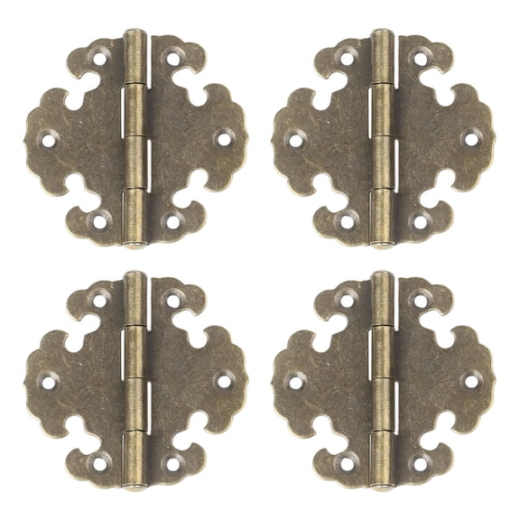 Hinged Solutions 4 Pack Of Rustic Decorative Cabinet Hinges In Antique Style
