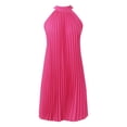 thumbnail image 4 of WILLBEST Robe Enveloppante Sans Manches Décontractée pour Femmes Robe Dos Noué Mini Plissée Ligne A Ample, 4 of 7
